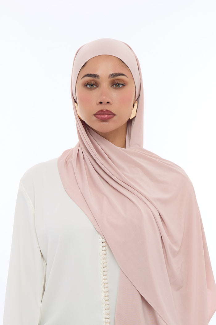 Liquid Jersey Hijab Min - Blush Pink