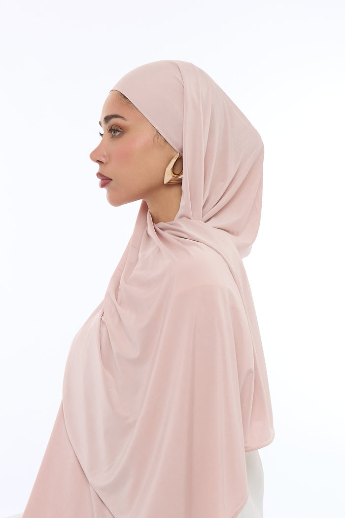 Liquid Jersey Hijab Min - Blush Pink