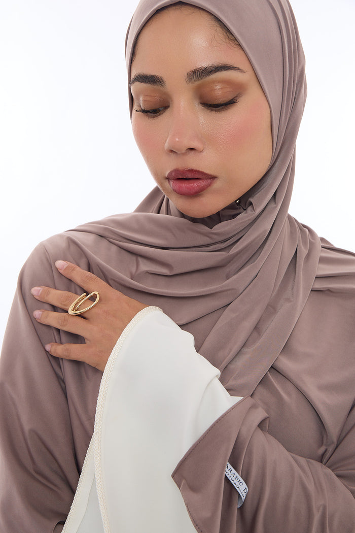 Liquid Jersey Hijab Min -  Cacao brown