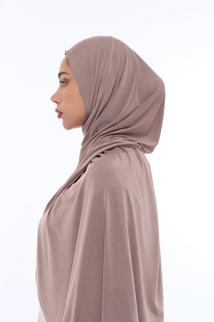 Liquid Jersey Hijab Min -  Cacao brown