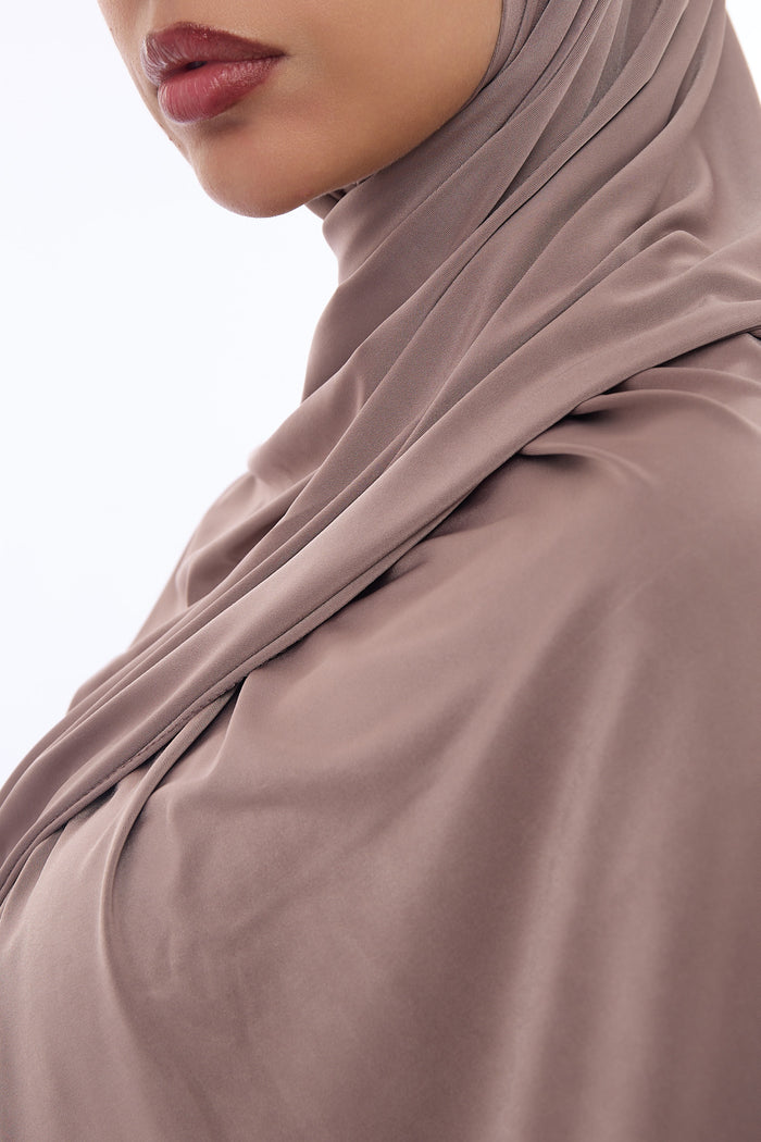 Liquid Jersey Hijab Min -  Cacao brown
