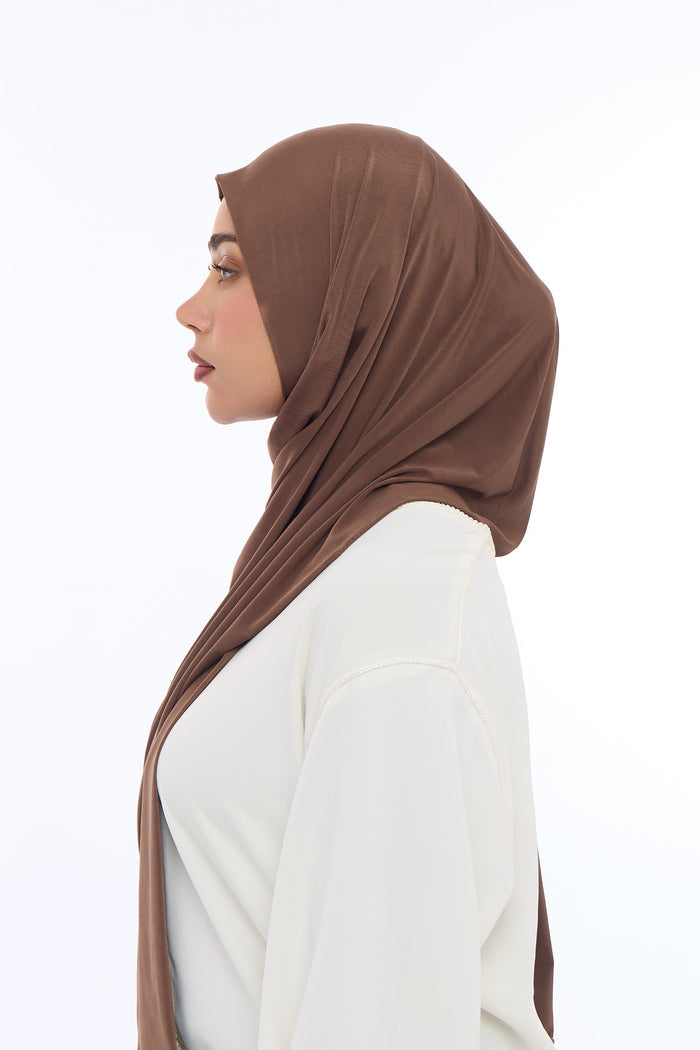Liquid Jersey Hijab Min - Cacoa Taupe