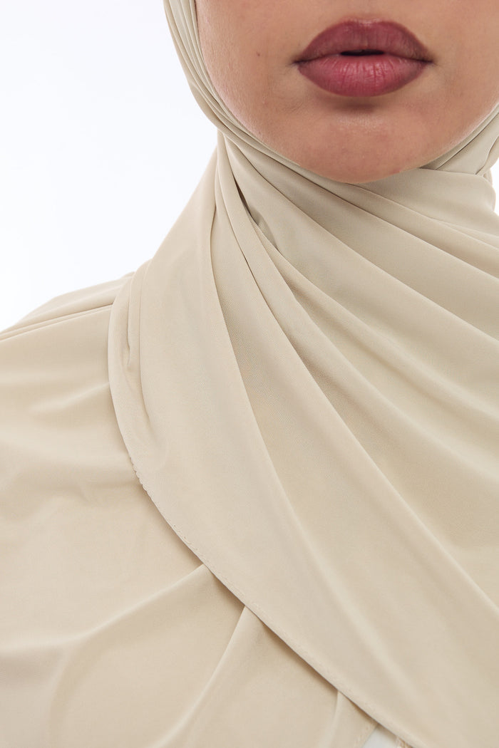 Liquid Jersey Hijab Min - Cashmere Beige