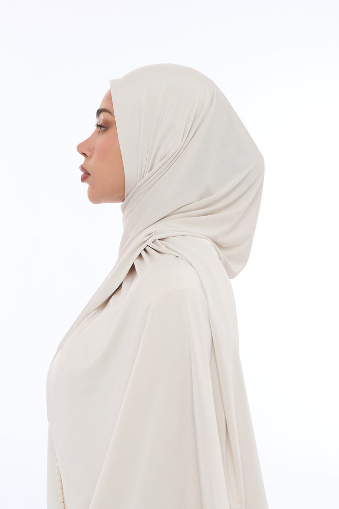 Liquid Jersey Hijab Min - Champagne Beige