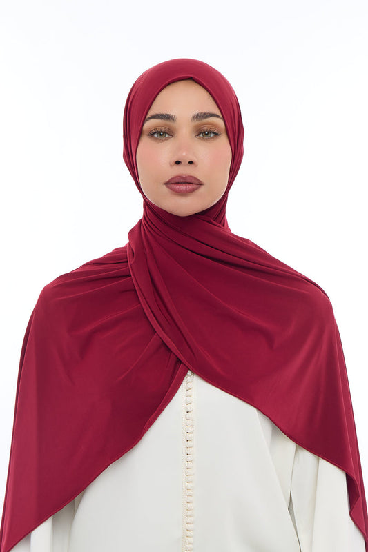 Liquid Jersey Hijab Min - Cherry Red