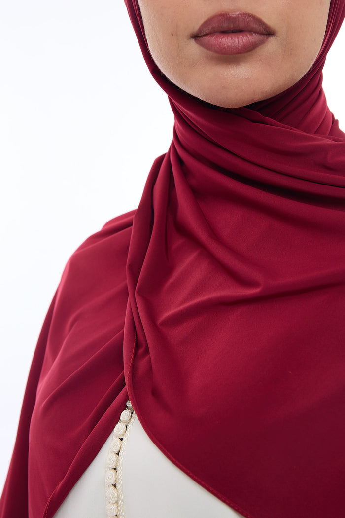 Liquid Jersey Hijab Min - Cherry Red