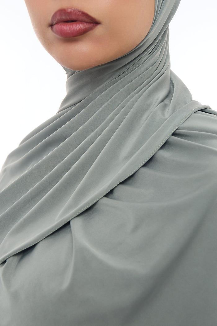 Liquid Jersey Hijab Min - Dusty Green