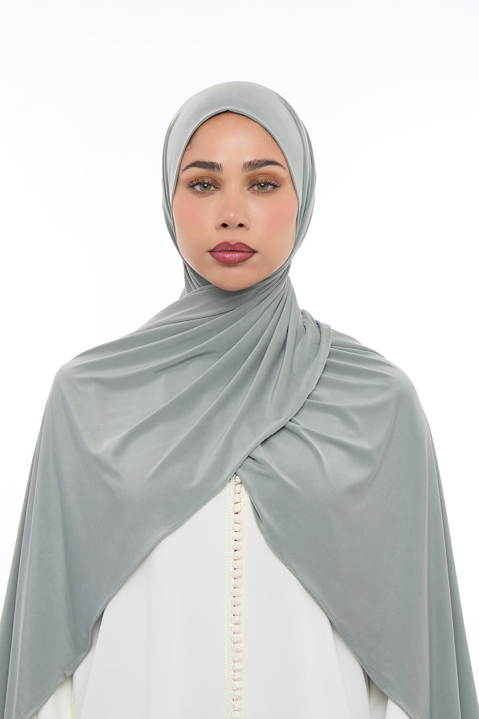 Liquid Jersey Hijab Min - Dusty Green
