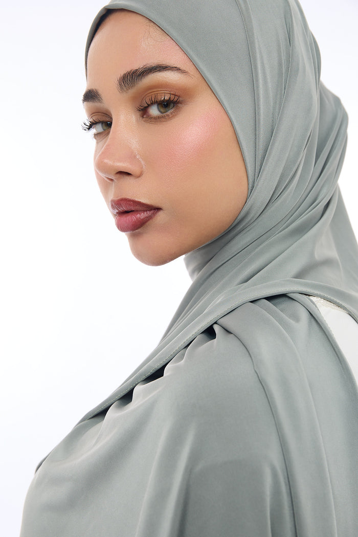 Liquid Jersey Hijab Min - Dusty Green