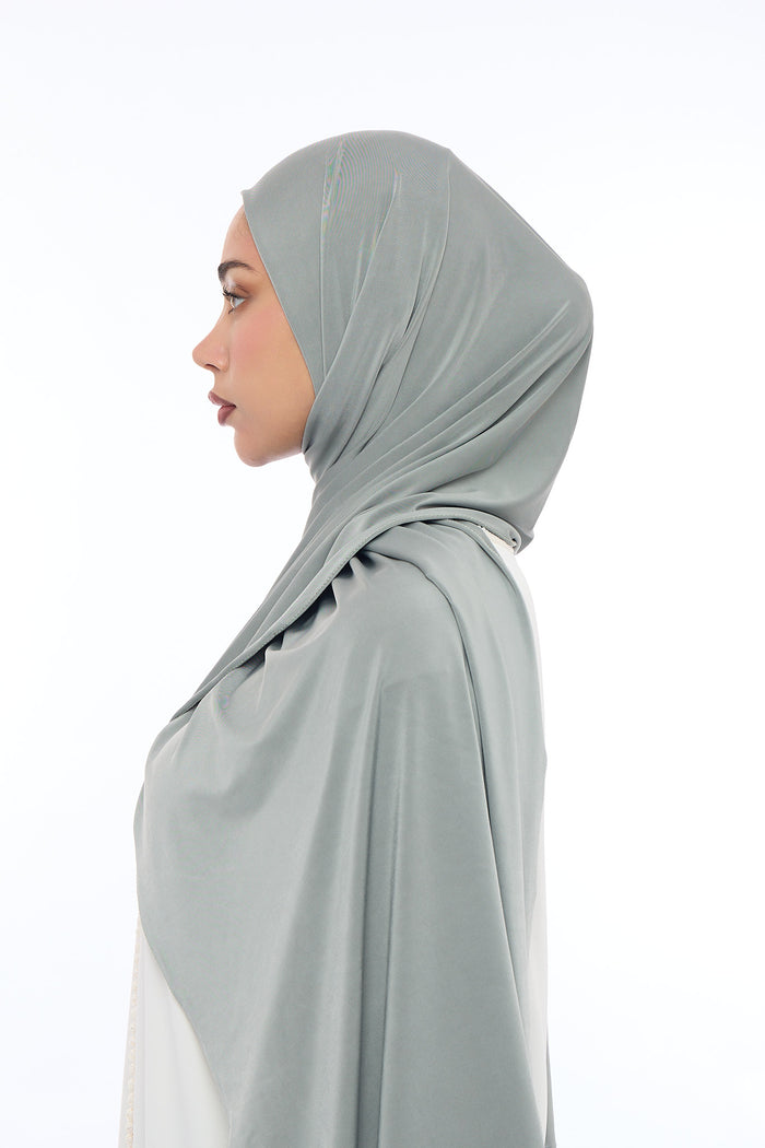 Liquid Jersey Hijab Min - Dusty Green