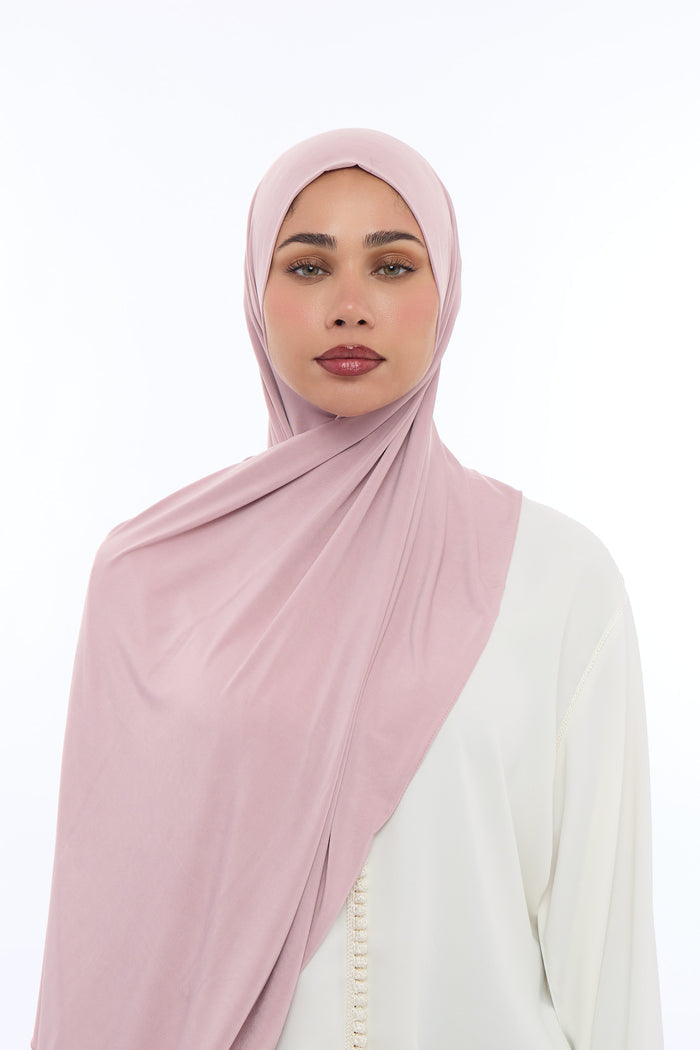 Liquid Jersey Hijab Min - Dusty Mauve