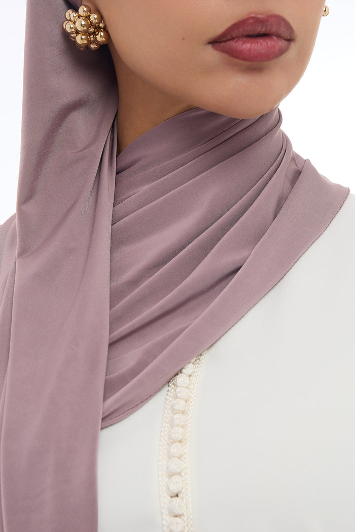 Liquid Jersey Hijab Min -  Dusty Plum