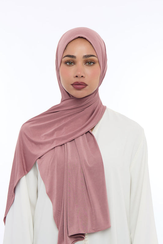 Liquid Jersey Hijab Min - Dusty Rose