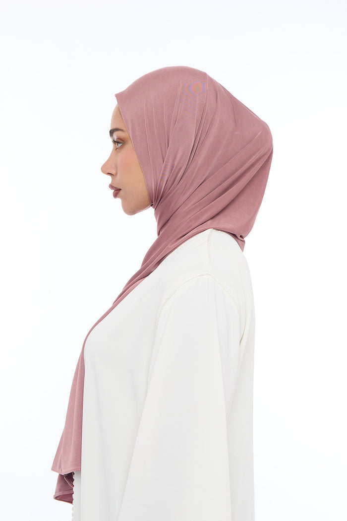 Liquid Jersey Hijab Min - Dusty Rose