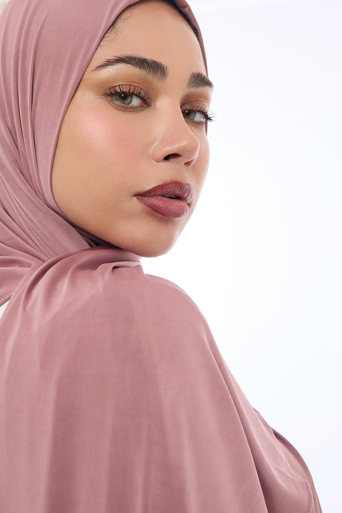 Liquid Jersey Hijab Min - Dusty Rose