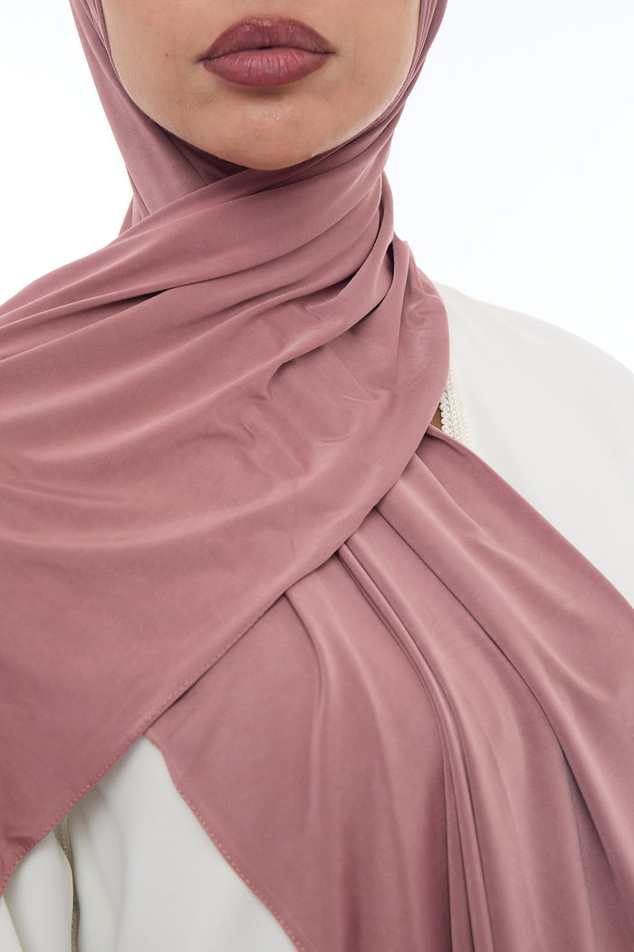 Liquid Jersey Hijab Min - Dusty Rose
