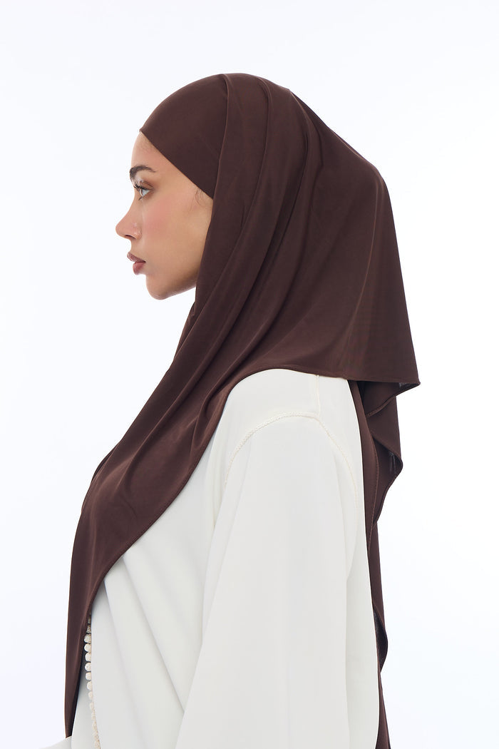 Liquid Jersey Hijab Min - Expresso Brown