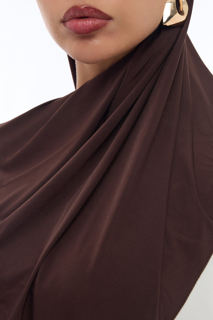 Liquid Jersey Hijab Min - Expresso Brown