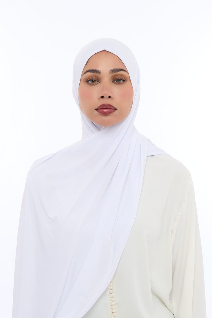 Liquid Jersey Hijab Min - Ice White