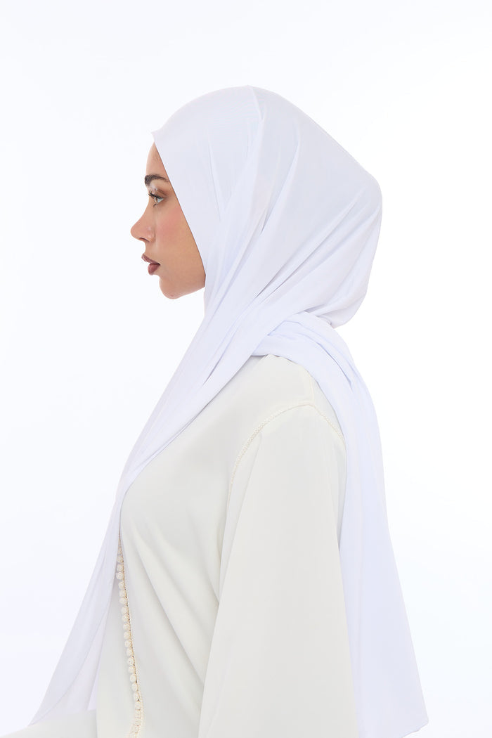 Liquid Jersey Hijab Min - Ice White