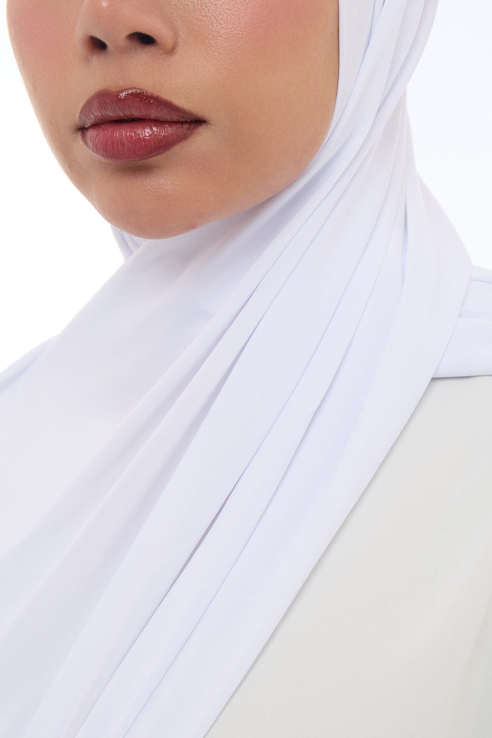 Liquid Jersey Hijab Min - Ice White