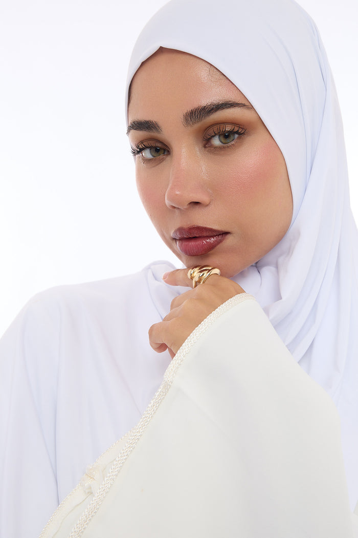 Liquid Jersey Hijab Min - Ice White