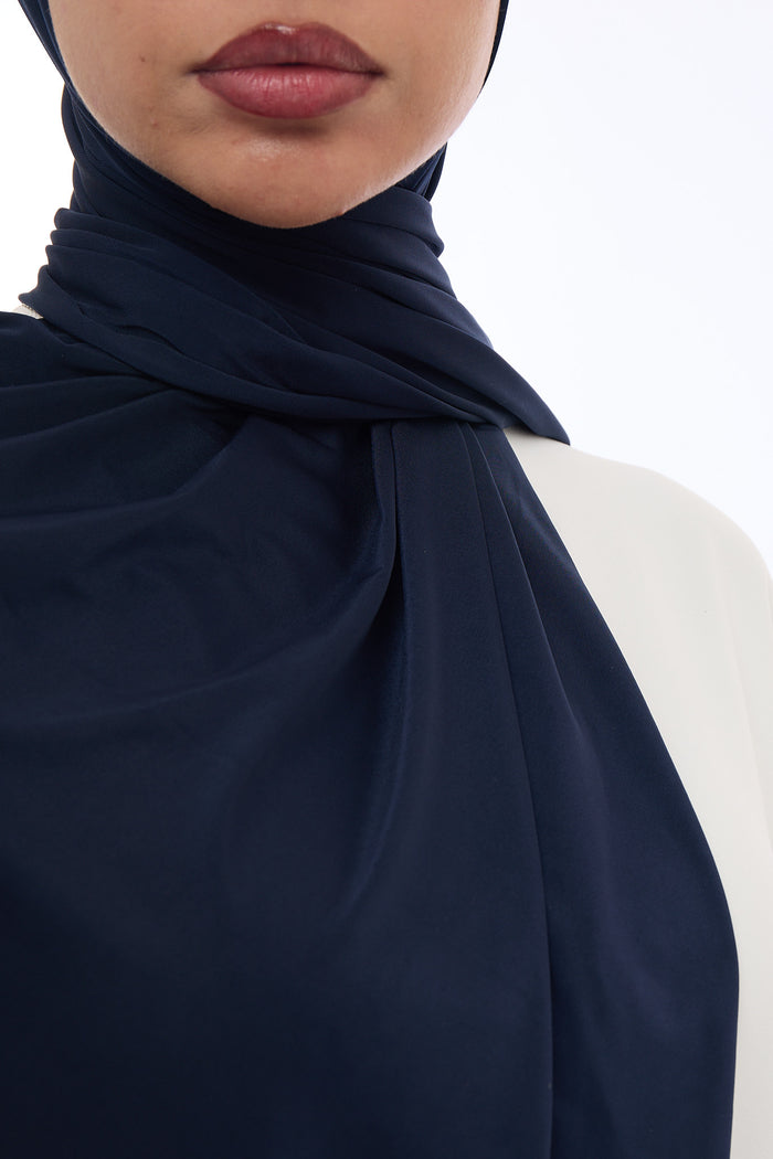 Liquid Jersey Hijab Min - Midnight Navy