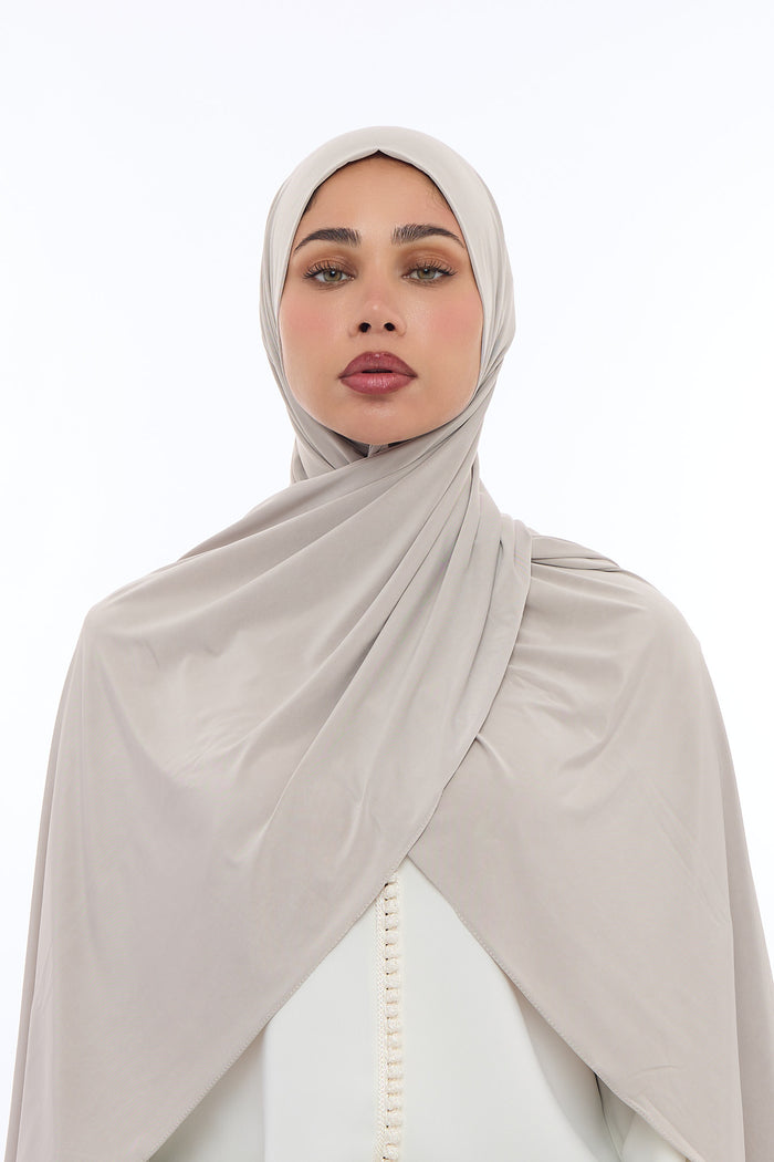 Liquid Jersey Hijab Min - Mink Beige