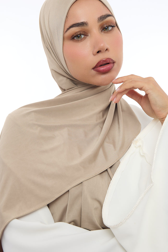 Liquid Jersey Hijab Min - Mocha Taupe
