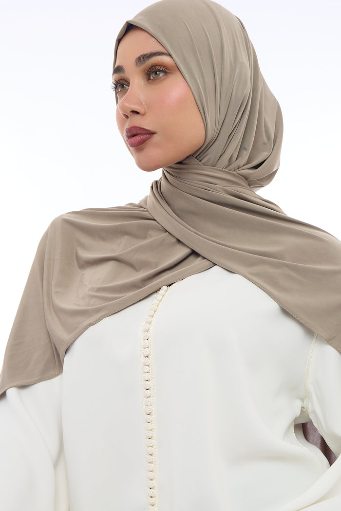 Liquid Jersey Hijab Min - Moss Khaki