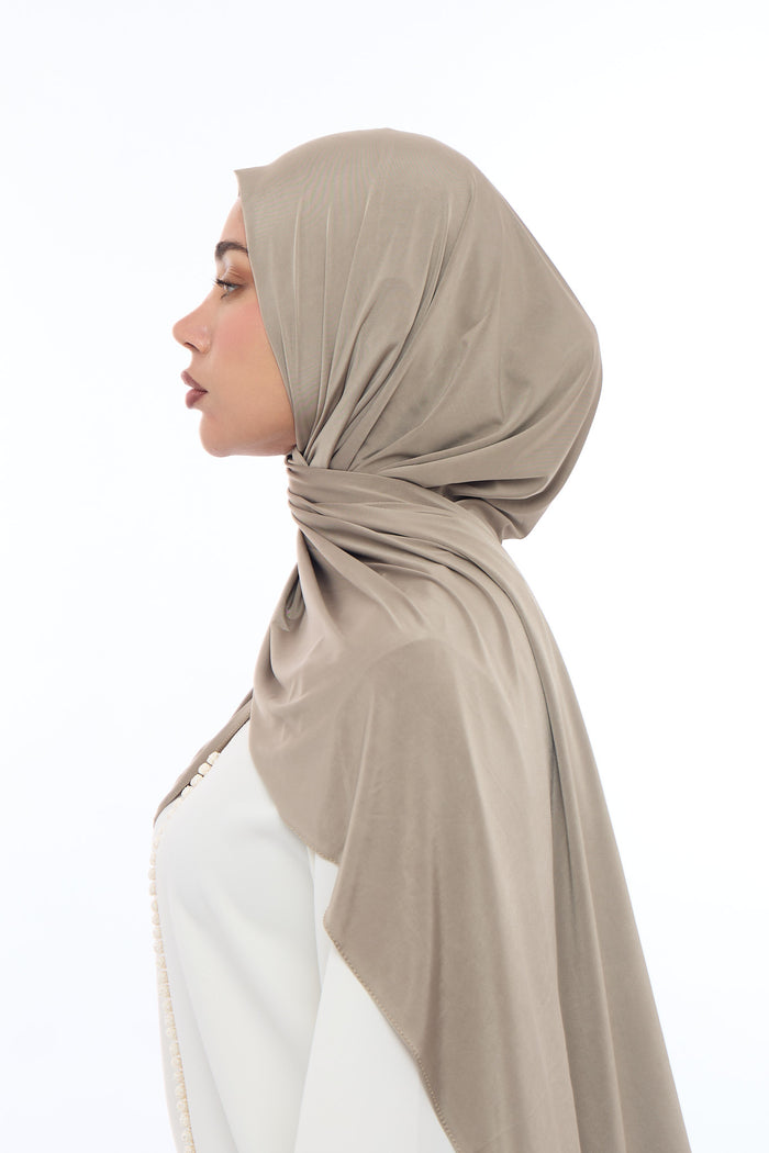 Liquid Jersey Hijab Min - Moss Khaki