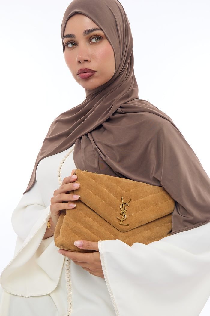 Liquid Jersey Hijab Min - Mud Taupe