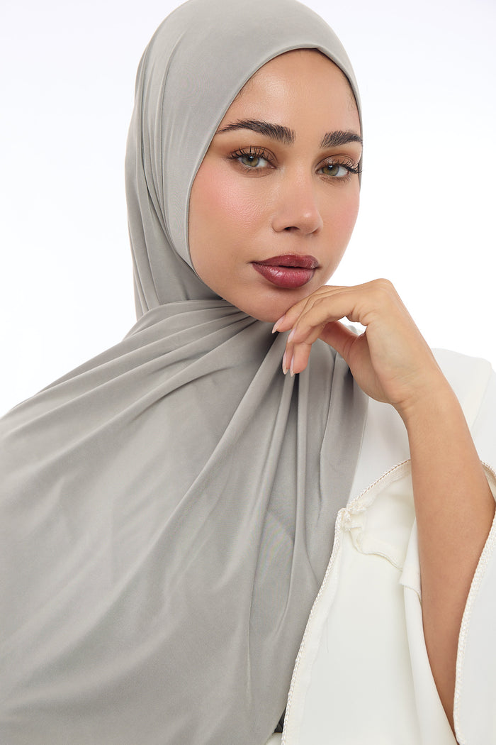 Liquid Jersey Hijab Min - Mushroom