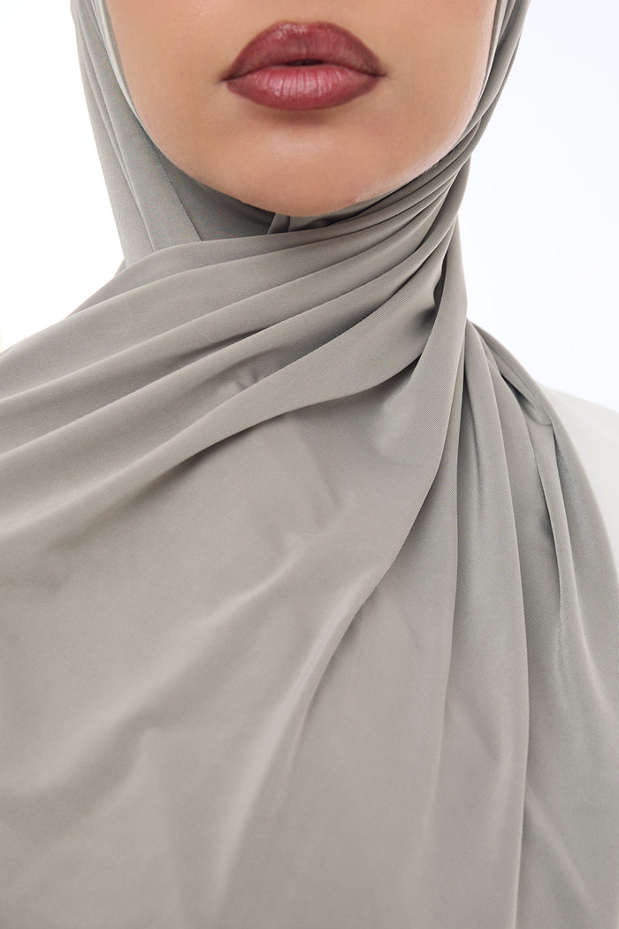 Liquid Jersey Hijab Min - Mushroom