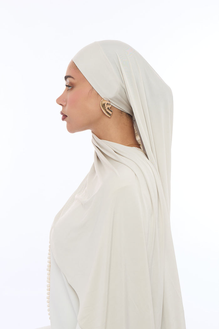 Liquid Jersey Hijab Min - Pearl Beige