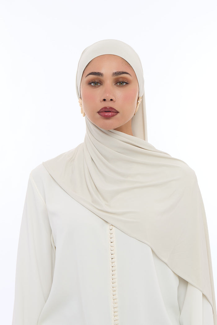 Liquid Jersey Hijab Min - Pearl Beige