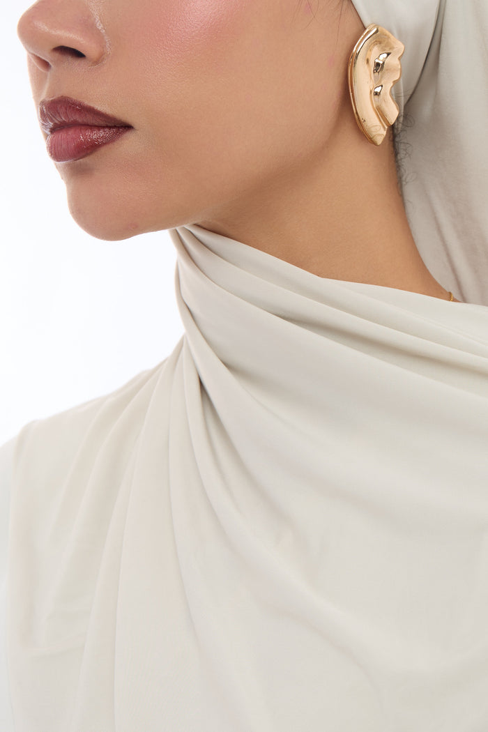Liquid Jersey Hijab Min - Pearl Beige