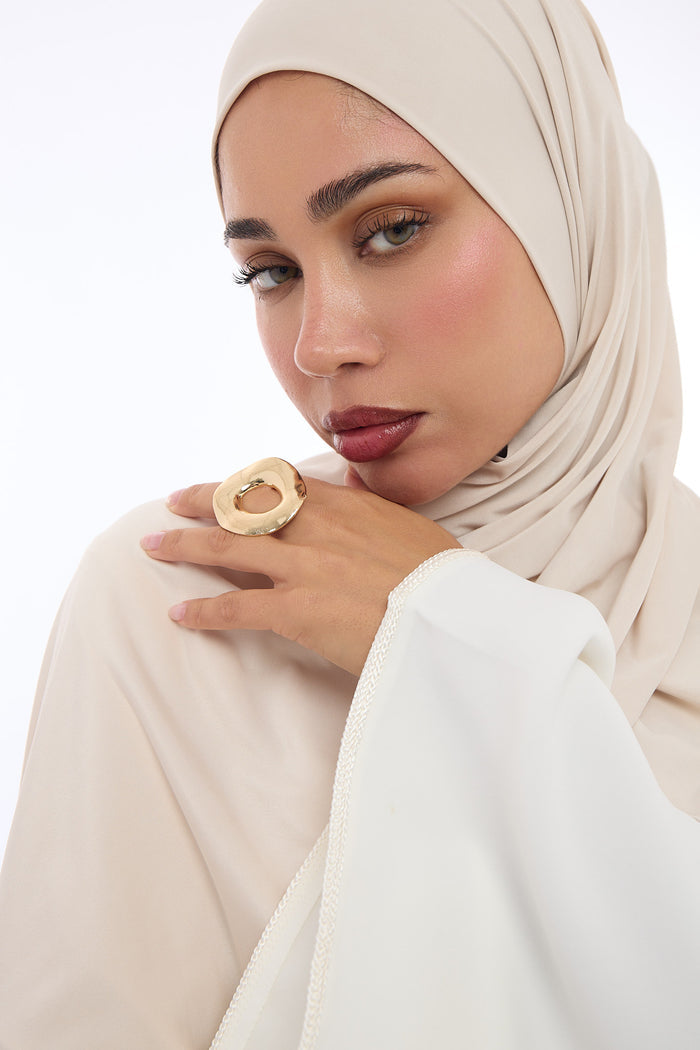 Liquid Jersey Hijab Min - Sage Beige