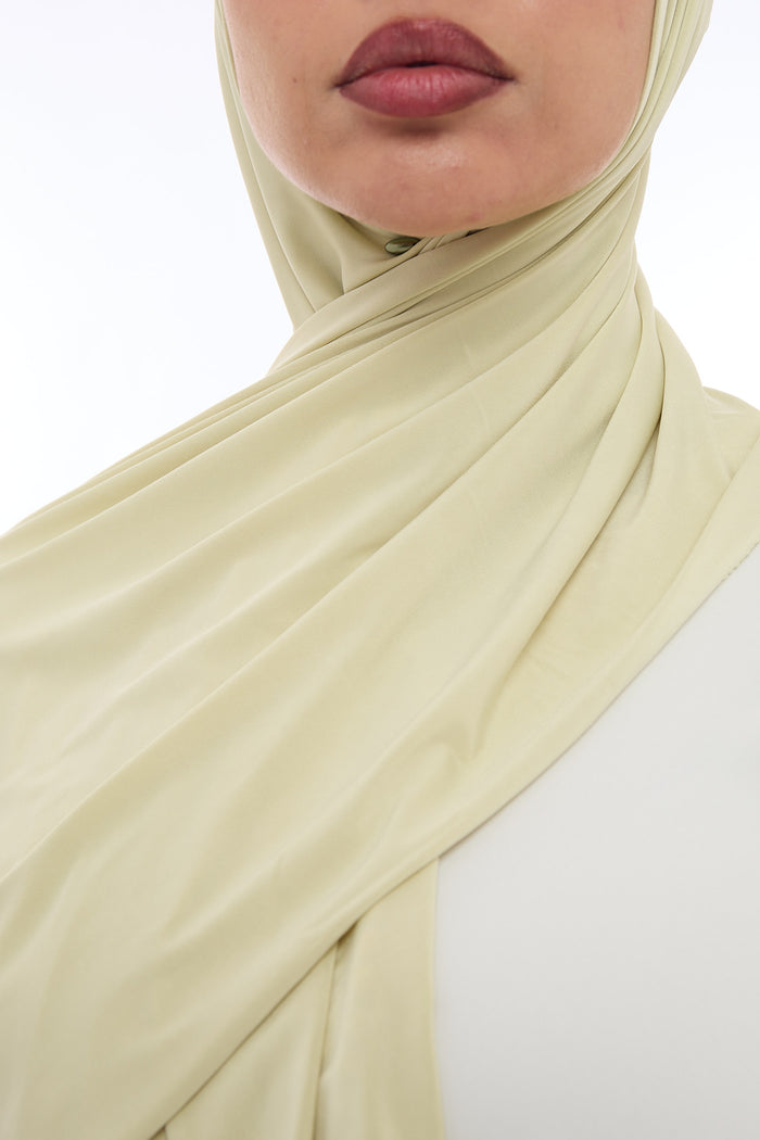 Liquid Jersey Hijab Min - Sage Green