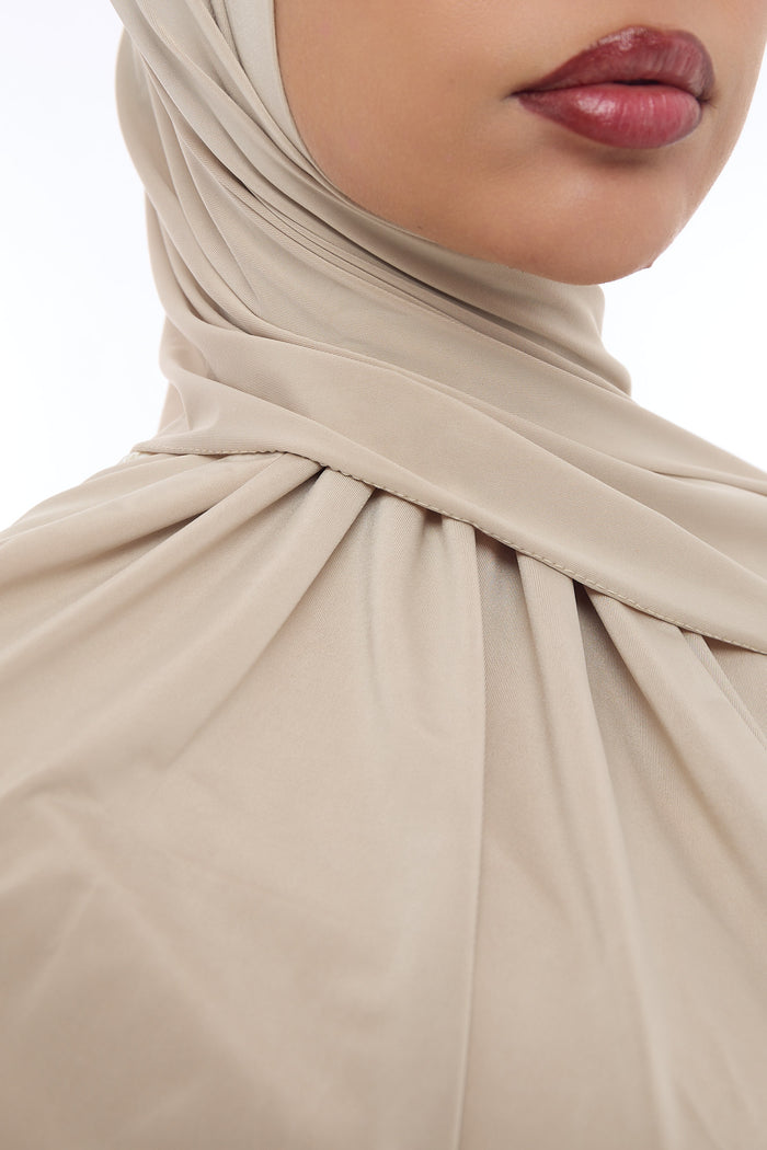 Liquid Jersey Hijab Min - Sand
