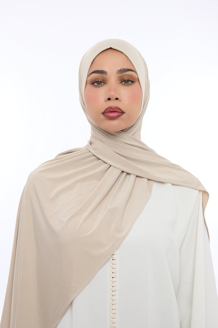 Liquid Jersey Hijab Min - Sand