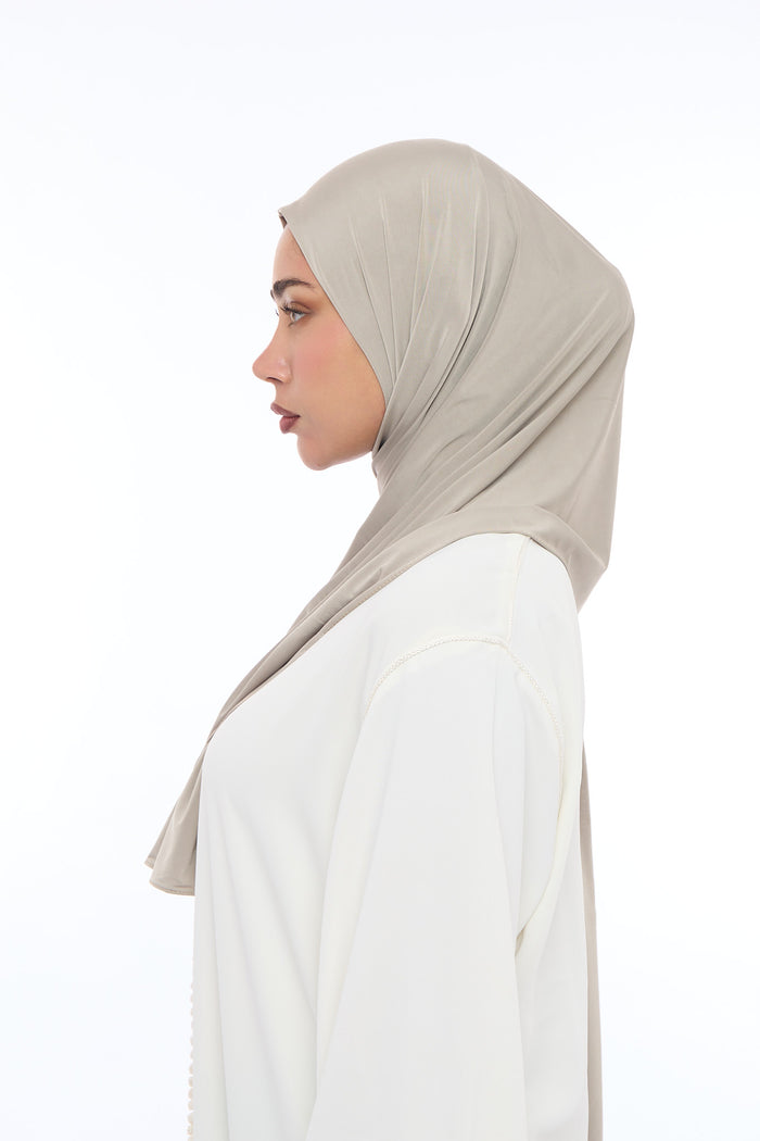 Liquid Jersey Hijab Min - Sandy Taupe