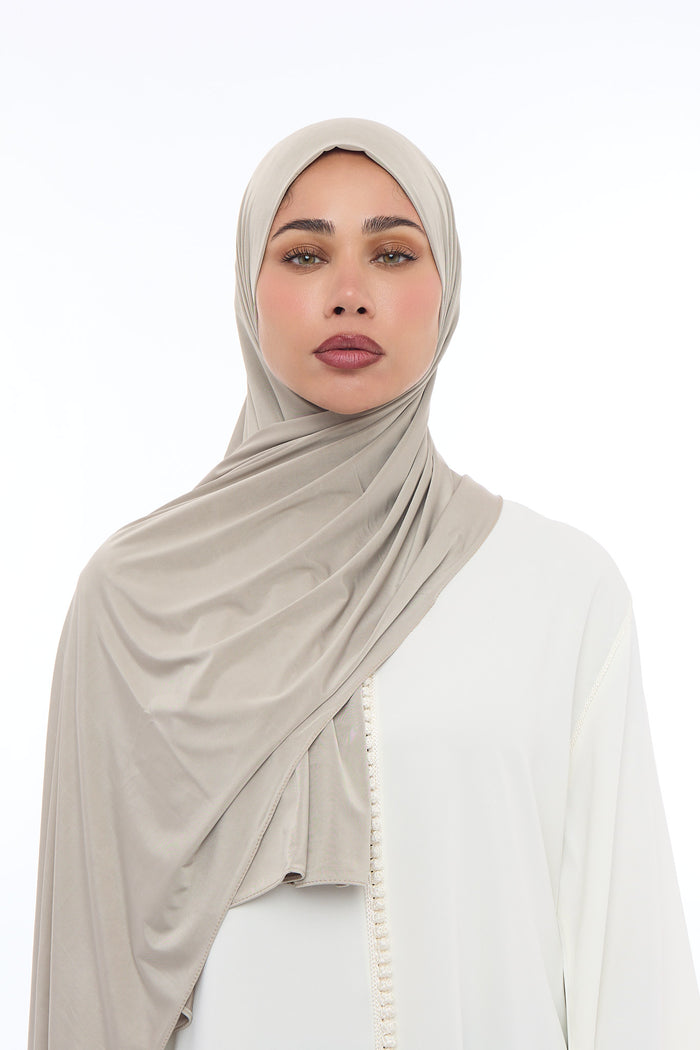 Liquid Jersey Hijab Min - Sandy Taupe