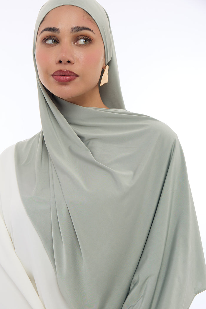 Liquid Jersey Hijab Min - Smokey Olive