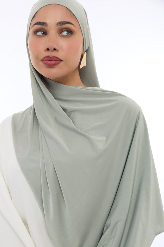Liquid Jersey Hijab Min - Smokey Olive
