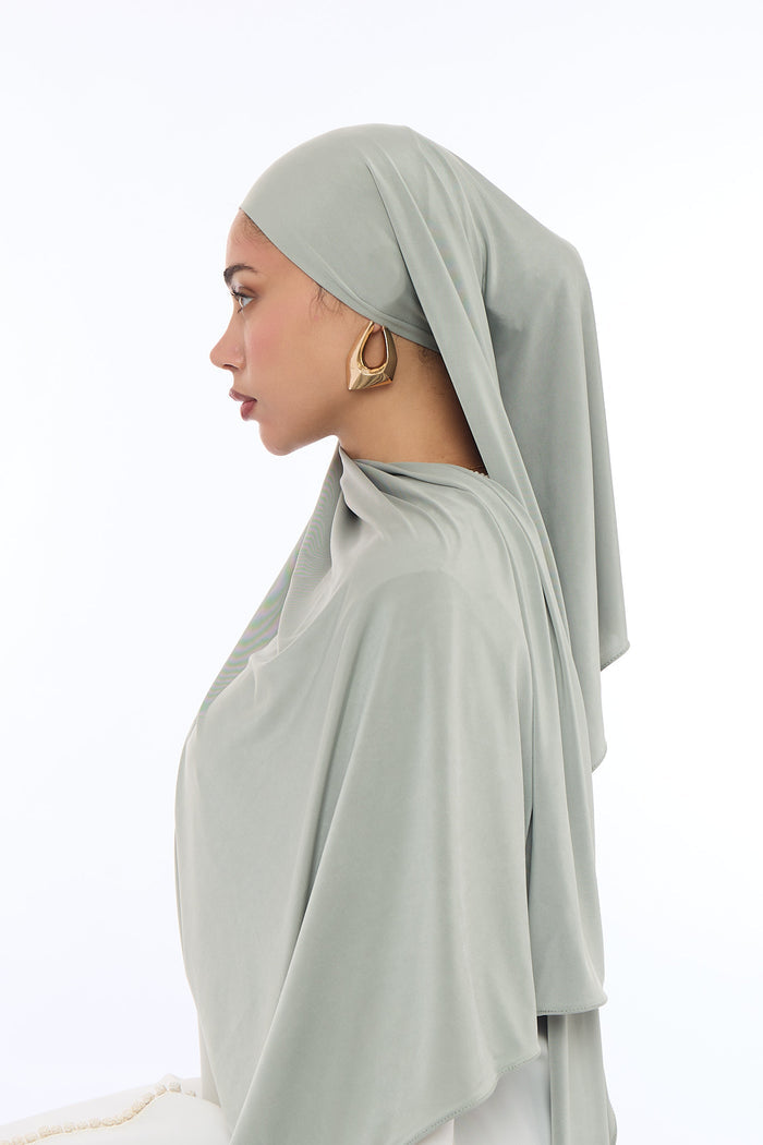 Liquid Jersey Hijab Min - Smokey Olive