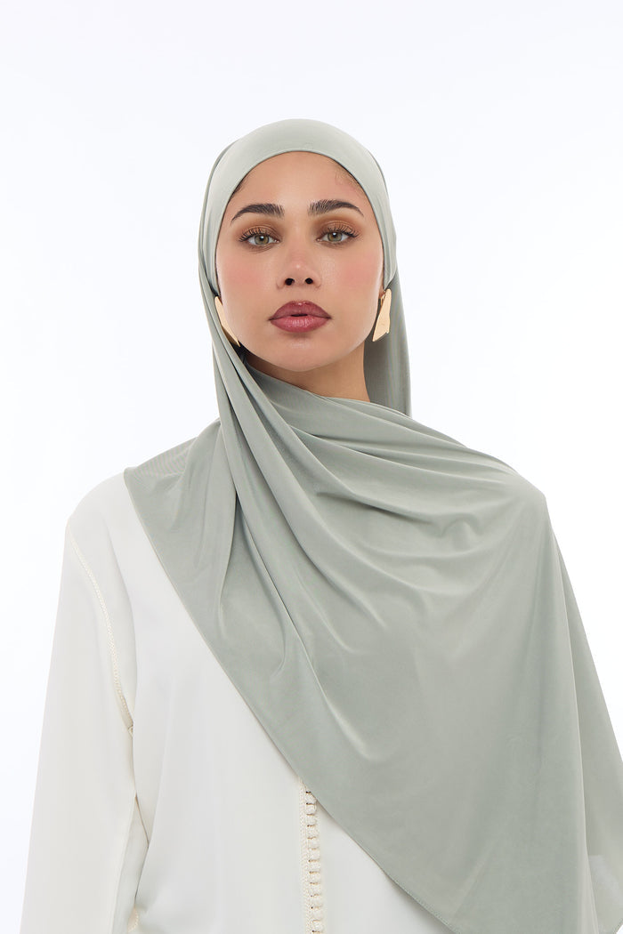 Liquid Jersey Hijab Min - Smokey Olive