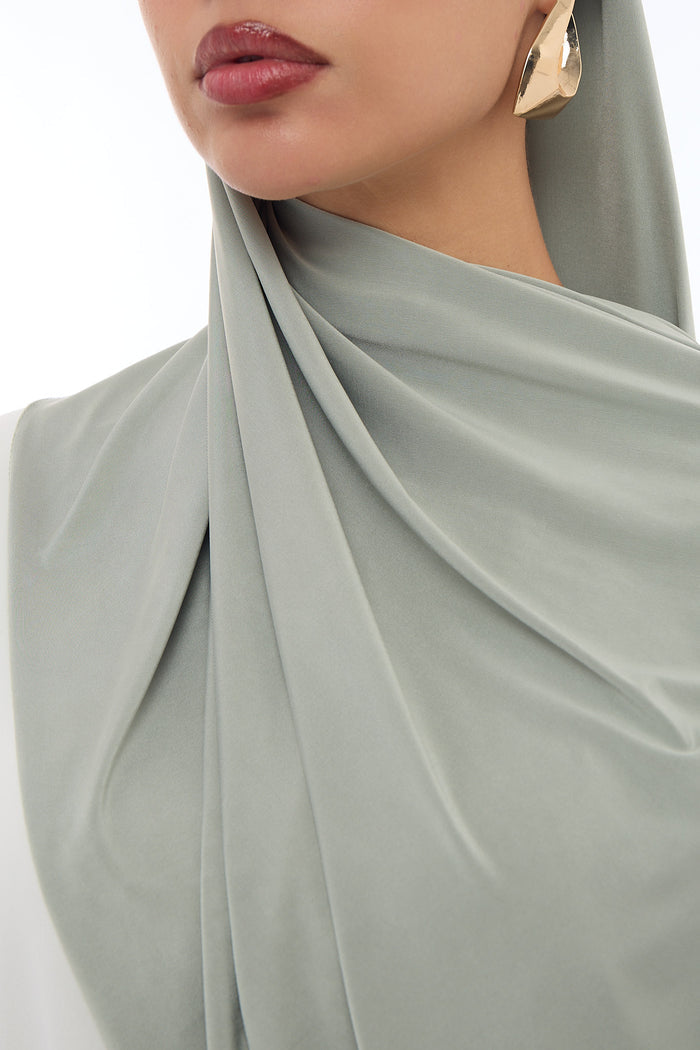 Liquid Jersey Hijab Min - Smokey Olive