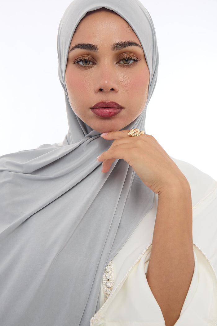 Liquid Jersey Hijab Min - Soft Mocha Grey