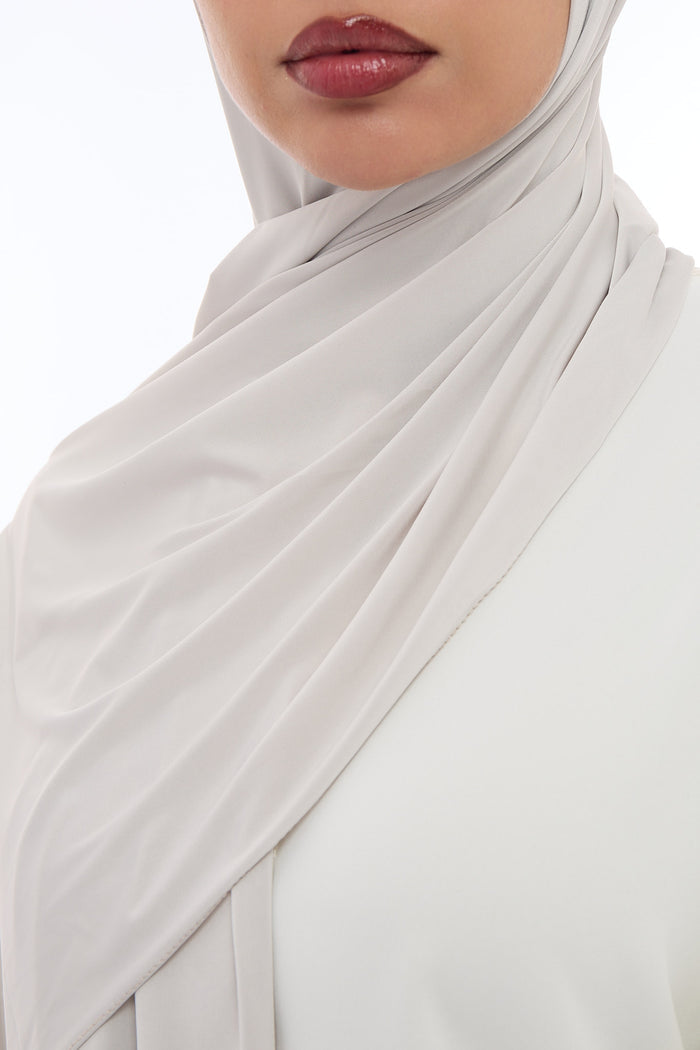 Liquid Jersey Hijab Min - Stone Beige